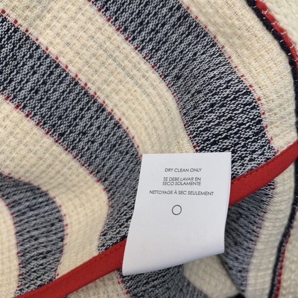 Cabi Sz 6 Blazer Striped Shoulder Pads Double Breasted Jacket Blue Red Cream NEW - Picture 6 of 6